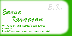 emese karacson business card